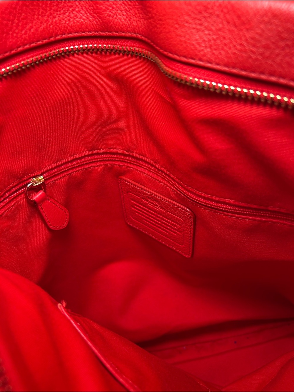 Coach Isabelle Red Pebbled Leather Shoulder Crossbody Bag - Picture 9 of 9
